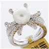 Image 1 : 18K White Gold Jewelry 5.73ctw Pearl & Diamond Ring