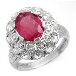 Genuine 2.25 ctw Ruby Ladies Ring Jewelry 10K White Gold