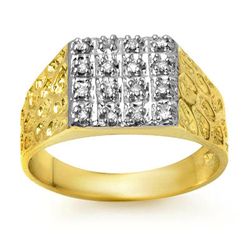 Natural 0.25 ctw Diamond Men's Ring Jewelry 10K Yellow Gold