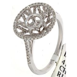 14K White Gold Jewelry 0.38ctw Diamond Semi-mount Ring