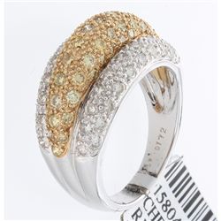 14K 2Tone Gold Jewelry 1.72ctw White & Yellow Diamond Ring