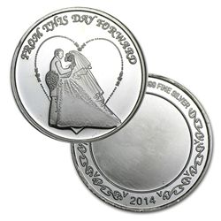 BU Wedding Round 1 oz .999 Fine Silver