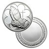 Image 1 : BU Praying Hands Round 1oz .999 Fine Silver