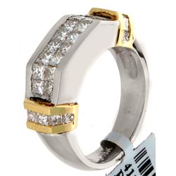 18K 2Tone Gold Jewelry 1.35ctw Diamond Ring