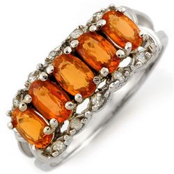 Genuine 1.80 ctw Orange Sapphire & Diamond Ring Jewelry Gold