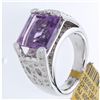 Image 1 : 18K White Gold Jewelry 6.90ctw Amethyst & Diamond Ring
