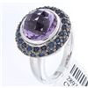 Image 1 : 14K White Gold Jewelry 6.47ctw Amethyst & Sapphire Ring