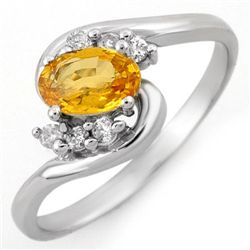 Genuine 0.70ctw Yellow Sapphire & Diamond Ring Jewelry 10K Gold