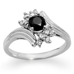 Natural 0.75 ctw White & Black Diamond Ring Jewelry 10K Gold