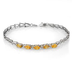 Genuine 2.0 ctw Yellow Sapphire Bracelet Jewelry 10K White Gold