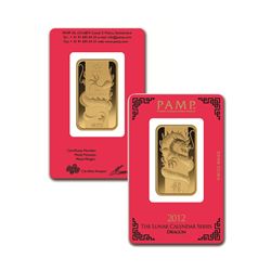 1oz Pamp Suisse Year of the Dragon Gold Bar in Assay