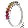 Image 1 : 14K White Gold Jewelry 0.90ctw Rainbow Sapphire Ring