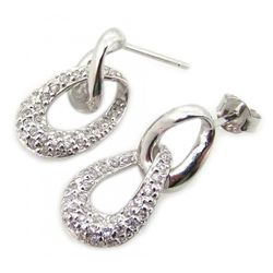 Silver Earrings .925 Ladies Sterling Jewelry ste00563