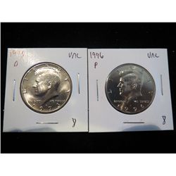 1973D & 1996P Kennedy Half Dollars - UNC