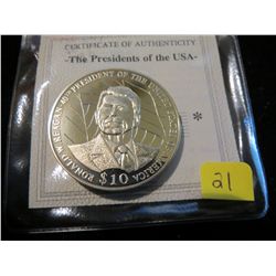 2004 Ronald Reagan $10 Rebuplic of Libera