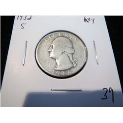 1932S Washington Silver Quarter - key date