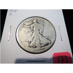1918D Walking Liberty Half Dollar