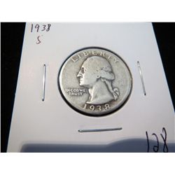 1938S Washington Silver Quarter