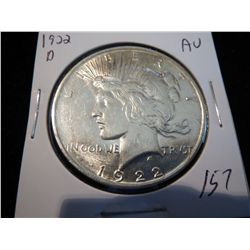 1923D Peace Silver Dollar - AU