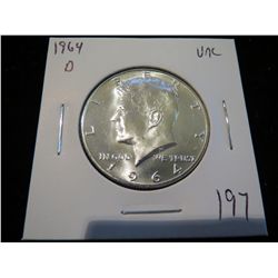 1964D Kennedy Half Dollar - UNC