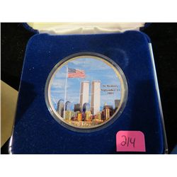 2001 American Silver Eagle .999 Silver **In Memory Of 9/11** w/Box and COA