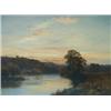 Image 1 : Alfred de Breanski - oil on canvas, 'River View at Sunset', 19ins x 26.5ins, signed (See illustra...