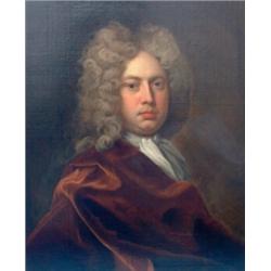 Attributed to Jonathan Richardson (1665 - 1745) - oil on canvas, head and shoulder portrait of Wi...