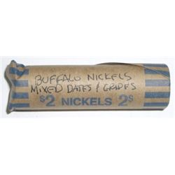 ROLL OF BUFFALO NICKELS 40 TOTAL *UNSEARCHED MIXED DATES & GRADES* ROLL CAME OUT OF SAFE!!