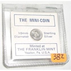 STERLING SILVER 10MM *FRANKLIN MINT* MINI-COIN IN ORIGINAL PACKAGE!!