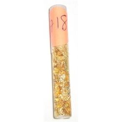 VIAL OF GOLD *FLAKES & PIECES* TOTAL WEIGHT OF VIAL IS 2.10 GRAMS!!