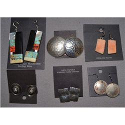 SIX PAIR OF PUEBLO EARRINGS
