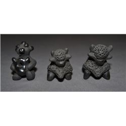 THREE SANTA CLARA POTTERY FIGURES