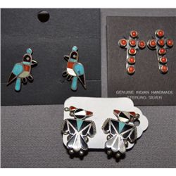 THREE PAIR OF NAVAJO EARRINGS