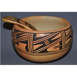 HOPI POTTERY BOWL AND LADLE