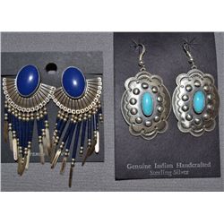TWO PAIR OF NAVAJO EARRINGS