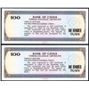 Image 2 : Bank of China, 1979 Foreign Exchange Certificates Sequential Specimen Pair.