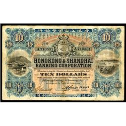Hongkong & Shanghai Banking Corporation, 1921 Issue Banknote.