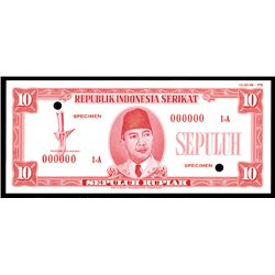 Republik Indonesia Serikat, 1949 Essay Specimen Banknote