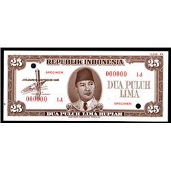Republik Indonesia, 1948 Essay Banknote Specimen.
