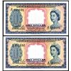 Image 1 : Board of Commissioners of Currency, 1953 Issued Sequential Banknote Pair.