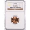 Image 1 : 1938 LINCOLN CENT, NGC MS-66 RED GEM!!!