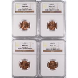 ( 4 ) 1948-S LINCOLN CENT NGC MS-66 RED!