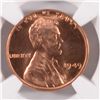Image 2 : 1949 LINCOLN CENT, NGC MS-66 RED RARE!!