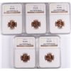 Image 1 : ( 5 ) 1955-S LINCOLN CENTS, NGC MS-66 RED GEMS!!~