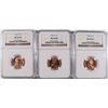 Image 1 : ( 3 ) 1957-D LINCOLN CENTS, NGC MS-66 RED GEMS!
