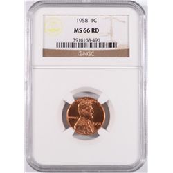 1958 LINCOLN CENT , NGC MS-66 RED