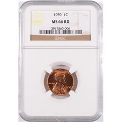 1959 LINCOLN CENT, NGC MS-66 RED! LOOKS MS-67 RED! 67-REDS SELL FOR $3500.00