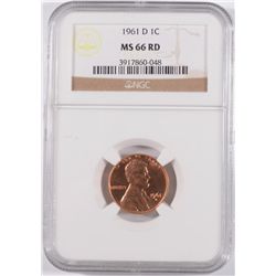 1961-D LINCOLN CENT, NGC MS-66 RED! LOOKS 67 RED! WHICH GO FOR $4000.00