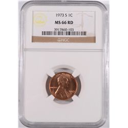 1973-S LINCOLN CENT, NGC MS-66 RED!  RARE! THERE HAVE BEEN NO SALES OF MS-67 RED