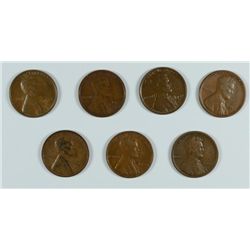 (7) LINCOLN CENTS (15-S, 22-D, 26-S, 27-D, 31, 31-D, 33)